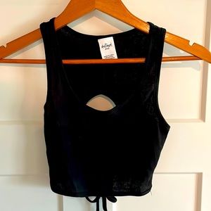 Women’s cropped tank top with a fun back tied